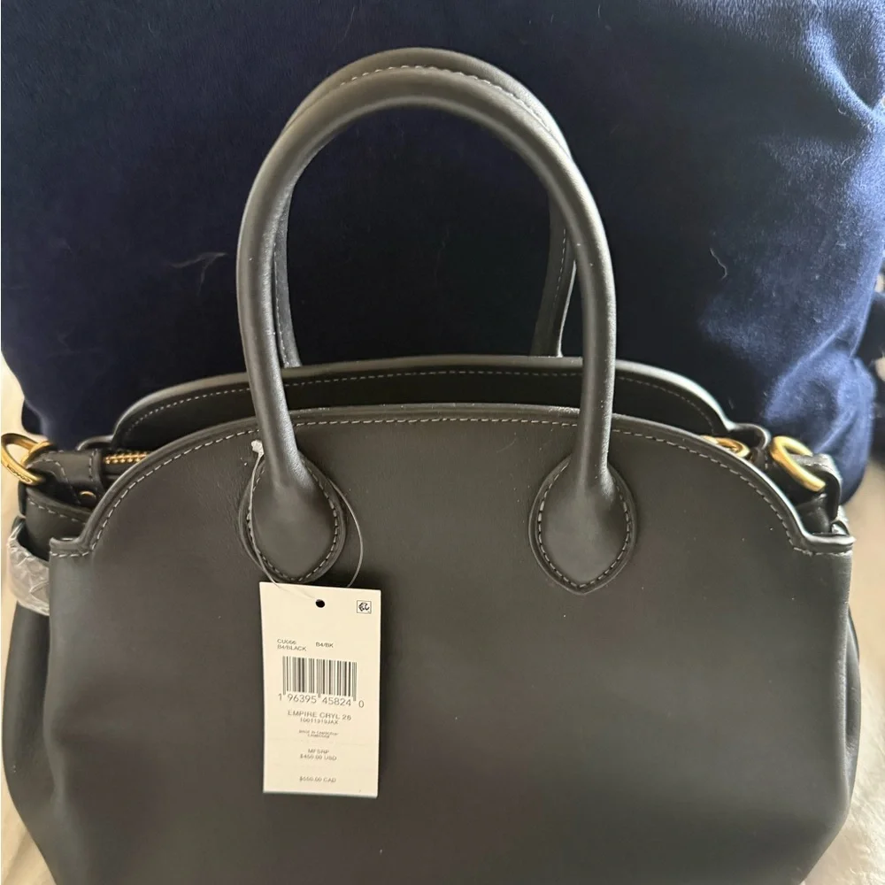 Coach Dark Gray Leather Satchel - Picture 2 of 4